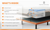 Queen Adjustable Bed Frame - 14“ Luxury Cool Gel Memory Foam Hybrid Mattress