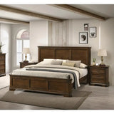 3-Piece Wood Bedroom Set with Queen Panel Bed and 2 Nightstands