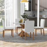 1 Classic Dining Table & 4x Side Chairs,Round Table, Chair