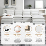 Modern U-shaped Sectional Sofa with Waist Pillows,6-seat Upholstered Symmetrical Sofa Furniture,Sleeper Sofa Couch
