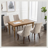Dining Chairs Set of 4，Linen Channel Tufted Kitchen Dining Room Chair