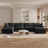 Sectional Sofa with 2 Storage Ottomans 160.6" Down Filled Comfort U Shaped Sofa