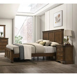3-Piece Wood Bedroom Set with Queen Panel Bed and 2 Nightstands