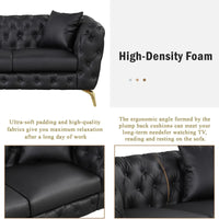 Modern 3-Piece Sofa Sets with Sturdy Metal Legs, Button Tufted Back,Three Seat Sofa, Loveseat