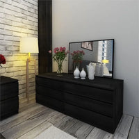 Bedroom Set with 6 Drawer Double Dresser and Two 2 Drawer Nightstands