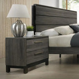 King Size Wood Bedroom Set, Antique Grey Finish Bed, Dresser, Mirror, Night