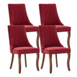 Dining Chairs Set of 4，Linen Channel Tufted Kitchen Dining Room Chair