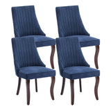 Dining Chairs Set of 4，Linen Channel Tufted Kitchen Dining Room Chair
