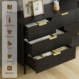 Black Dresser and Nightstand Set for Bedroom, Modern 3 Pieces Bedroom Furniture Set