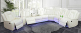 Power Recliner Sofa Sectional Couches with LED Light for Living Room,Leather Reclining