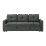 Upholstered Sleeper Sofa with Tufted Cushions, Dark Gray