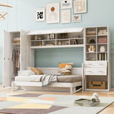 Full Size Murphy Bed Wall Bed with Closet , Drawers
