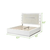 4-Pc LED Bedroom Set, Wood, Milky White Finish