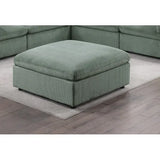 Sectional Set Corduroy Upholstery Couch 3x Corner wedge, 2x Armless Chairs 1x Ottoman Living Room Furniture