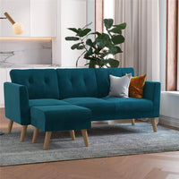 Sofa Sectional, With 3 Seats Blue Velvet Modern Sleeper Lazy Daybed Sofas Salon Living Room Furniture Sofa Set
