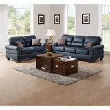 Living Room Furniture Black Bonded Leather 2pc Sofa Set