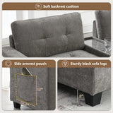 L-shaped/ U-shaped Tufted Sofa with Storage Consoles, Couch Set for Living Room