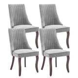 Dining Chairs Set of 4，Linen Channel Tufted Kitchen Dining Room Chair