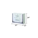 5-Piece Bedroom Set with Storage Footboard, Dresser, Mirror, Nightstand, and Chest in White Marble Finish