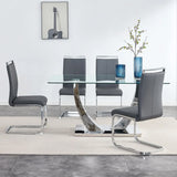 Glass Dining Table Set for 4,Modern Dining Room Table Set for 4, Kitchen Table