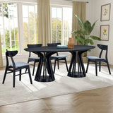 modern dining table, 1 oval table+6 wooden tables and chairs, black dining room furniture