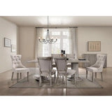 Gray Finish 7-Piece Dining Room Set with Chairs and Table