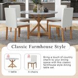 1 Classic Dining Table & 4x Side Chairs,Round Table, Chair