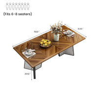 71"Modern Wood Dining Table Kitchen Table for 6, Ebony Solid Wood Tabletop