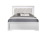 Upholstery LED Bedroom set made with Wood in White  Bedroom Furniture Set