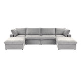 Sectional Sofa with 2 Storage Ottomans 160.6" Down Filled Comfort U Shaped Sofa