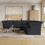 L Shape Corner Sectional Couch  Breathable Linen Cloud Couches  Sectional Sofas for Living Room