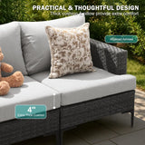 10 Piece Luxury Patio Furniture Set with 44" Fire Pit Table All Weather Outdoor Sectional with Thick Cushions