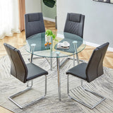 Dining Table With 4 Chairs Sets Restaurant Round Tables Glass Industrial Living Home Mesa Kitchen Modern Furniture