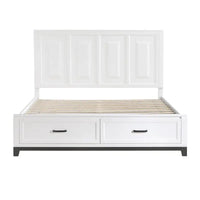 California King Platform Bed with Storage Drawers, Wooden Bedroom Furniture, 1 Piece, Stylish