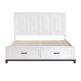 California King Platform Bed with Storage Drawers, Wooden Bedroom Furniture, 1 Piece, Stylish