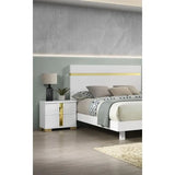 Modern 3-Piece Bedroom Set, Full Size Bed with LED, 2 Nightstands, Mattress Ready Furniture