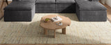 Sectional Couch with Ottoman Modern Upholstered Compressed Sofa Deep Seat, Comfy U-Shape Corduroy Couches