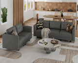 Sectional Sofa Set Convertible Loveseat and Chaise Couch Sleeper with Storage Seats for Living Room