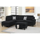 Black sofa, linen sofa lounge chair, footstool with storage function