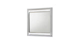 White Wood Queen Bedroom Set with LED Headboard, Modern Glam Design