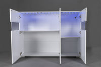 Kitchen Sideboard Storage Buffet Cabinet White High  Side Cabinet Modern Wooden Unit Cupboard TV Stand - Francoshouseholditems