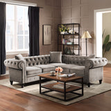 Arm Classic Chesterfield L Shaped Sectional Sofa - Francoshouseholditems