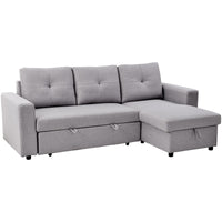 Reversible Pull Out Sleeper Storage Sofa Bed L-Shaped Sectional Corner Sofa-Bed with Storage Chaise