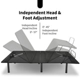 Adjustable Bed Base Head &amp; Foot Remote Control Steel Frame USB Queen - Francoshouseholditems