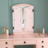 Dresser Makeup Desk Three-Fold Square Mirror Drawers - Francoshouseholditems