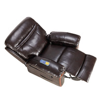 Recliner PU Leather Sofa Chair with Heating and Massage Vibrating Function - Francoshouseholditems