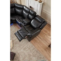 Faux Leather Upholstered Power Curved Living Room Chaise Reclining Sectional Power reclining Sectional
