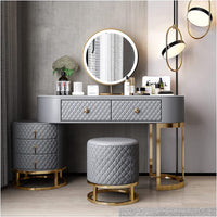 Dressing Table Bedroom Makeup Table Vanity Set 2 Storage Drawers and 3 Drawer Chests with Vanity