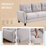 Modern Living Room Sofa Set Linen Upholstered Couch Furniture for Home