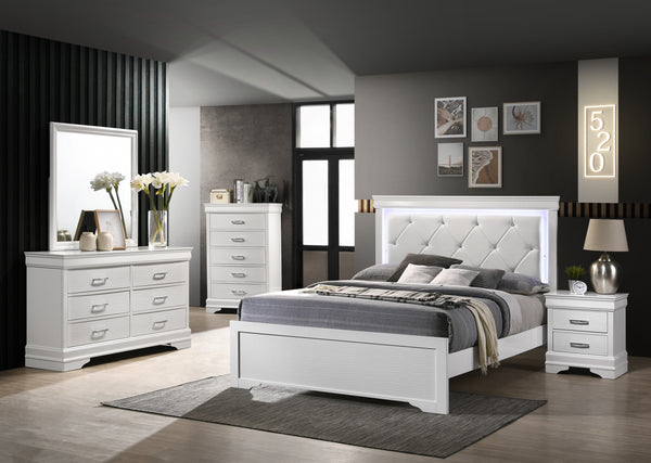 Bedroom set made with Wood in White  Bedroom Furniture Set - Francoshouseholditems